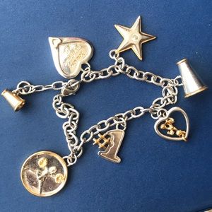 Sterling silver cheerleading charm bracelet